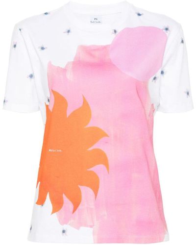 PS by Paul Smith Floral Cotton T-shirt - Pink