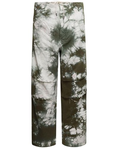 DARKPARK 'daisy' Military Green Tie-dye Cargo Pants In Cotton Woman - Gray