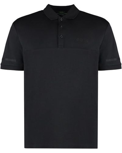 BOSS Short Sleeve Cotton Polo Shirt - Black
