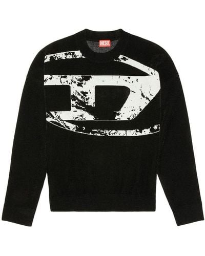 DIESEL Sweatshirt With Distressed Oval D in Black for Men | Lyst