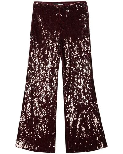 ROTATE BIRGER CHRISTENSEN High-waisted Flared Sequinned Trousers