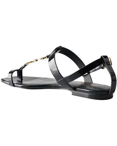 Saint Laurent Cassandra Sandals Shoes - Black