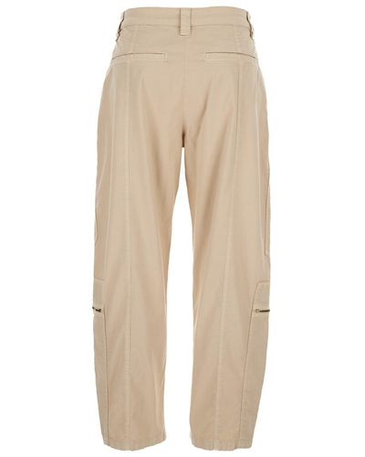 Pinko Cargo Pants With Multiple Pockets - Natural