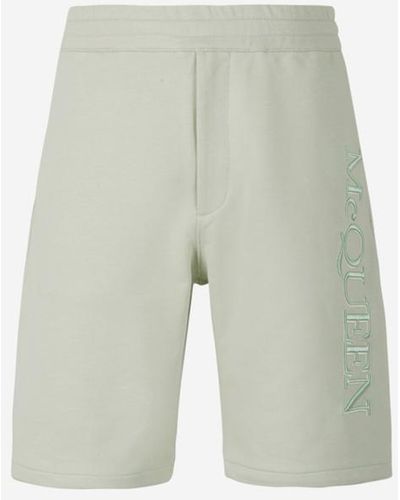 Alexander McQueen Embroidered Logo Bermuda Shorts - White