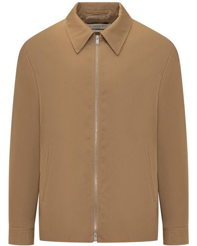 Lanvin Tailored Blouson With Logo - Brown