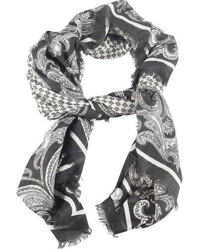 Balmain Paisley Print Scarf - Black