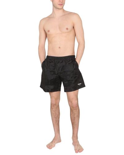 Alexander McQueen Logo-jacquard Swim Shorts - Black