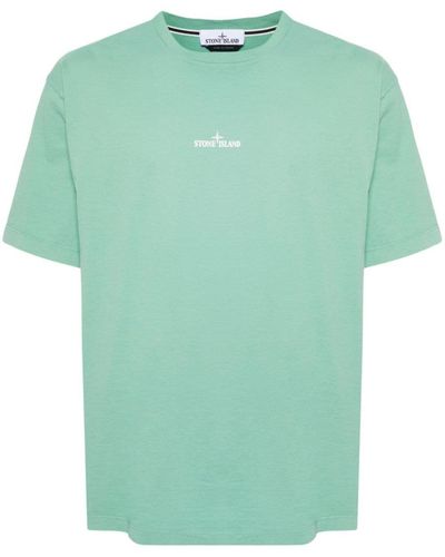 Stone Island T-Shirt 'Scratched Paint One' Print - Green