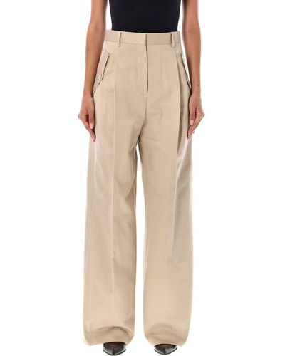 Lanvin Flared Chino Trousers - Natural