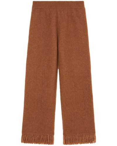 Alanui Cashmere And Silk Blend Trousers - Brown