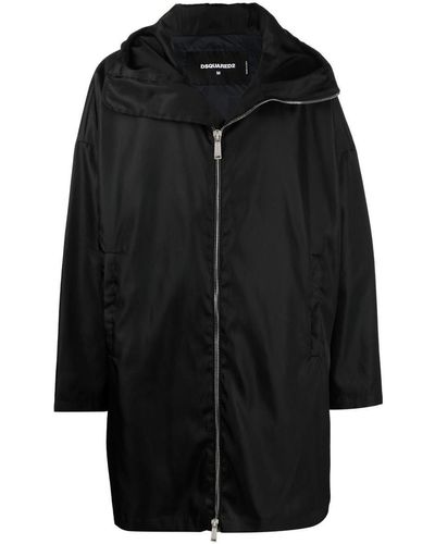 DSquared² X Ibrahimović Logo-print Hooded Coat - Black