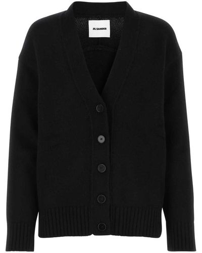 Jil Sander Cashmere Blend Cardigan - Black