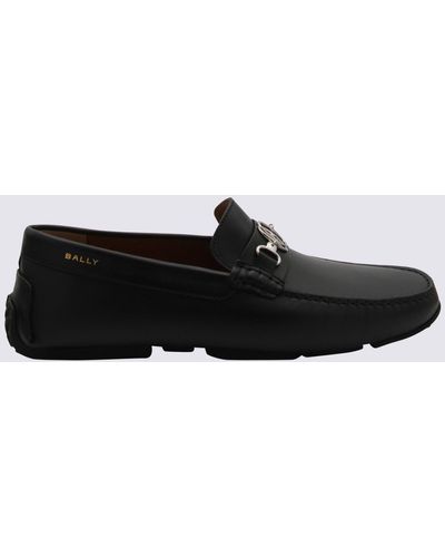 Bally Black And Palladium Suede Loafers