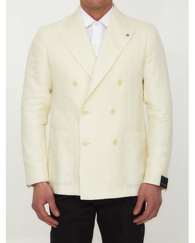 Tagliatore Cream-colored Double-breasted Jacket - Natural