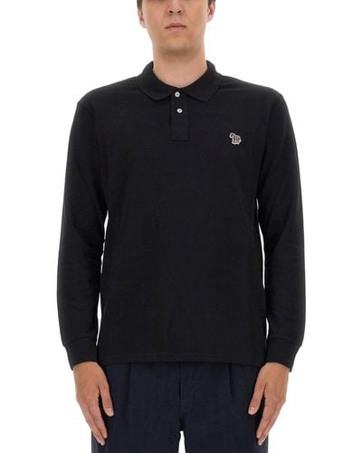 PS by Paul Smith Polo Shirt With Zebra Patch - Black