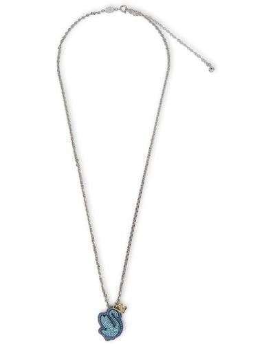 Swarovski Pop Swan Pendant Necklace - Blue