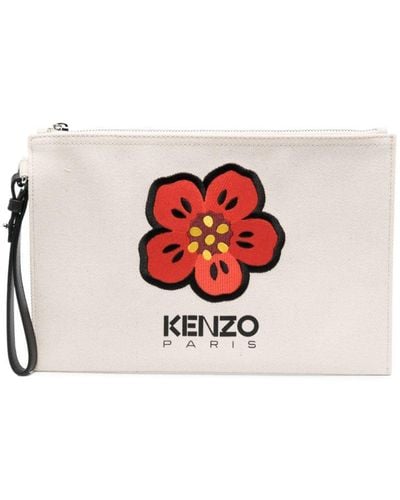 KENZO Boke Flower Motif Clutch - White