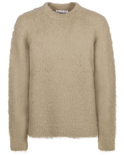 Acne Studios Faux Fur Wool Blend Jumper - Natural