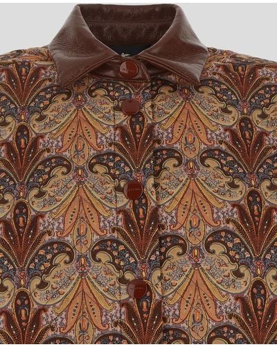 Etro Paisley Quilted Shirt Jacket - Brown