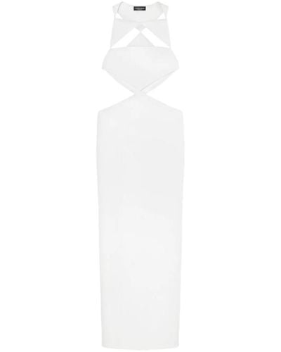Versace Techno Bonded Granite` Gown - White