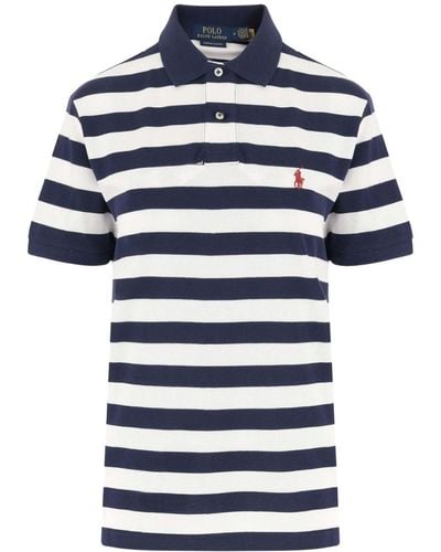 Polo Ralph Lauren Slim Fit Horizontal Striped Polo Shirt - Blue