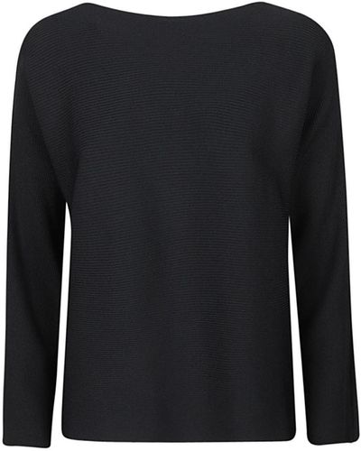 Liviana Conti Ribbed Viscose Sweater - Black