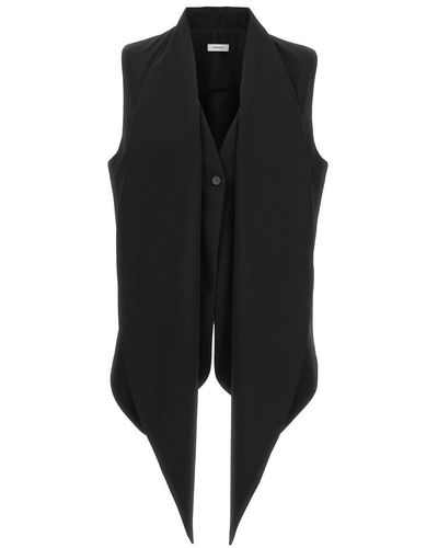 Ferragamo Pussy-bow Vest Gilet - Black