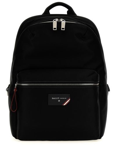Bally Logo Nylon Backpack - Black