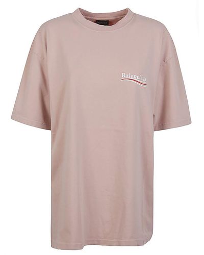 Balenciaga Political Campaign Oversized T-Shirt - Pink