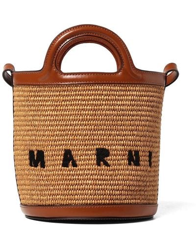 Marni Tropicalia Mini Bucket - Brown