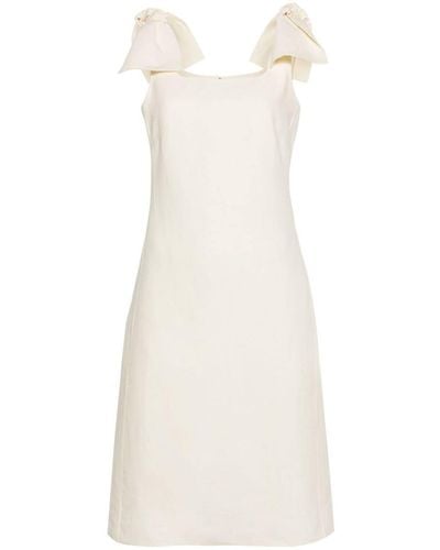 Chloé A-line Linen Midi Dress - White