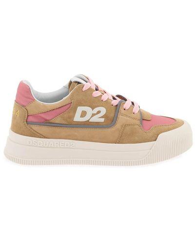 DSquared² Suede New Jersey Sneakers In Leather - Multicolor