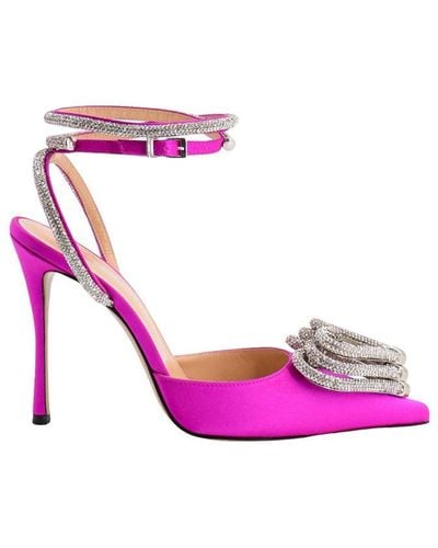 Mach & Mach Triple Heart 110mm Satin Court Shoes - Pink