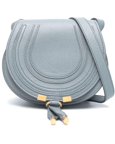 Chloé Marcie Mini Leather Crossbody Bag - Blue