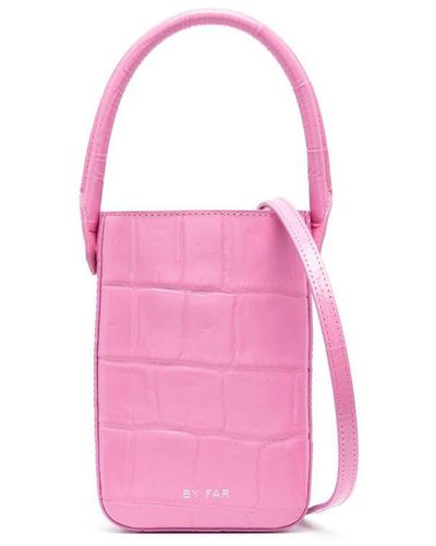 BY FAR Note Leather Handbag - Pink