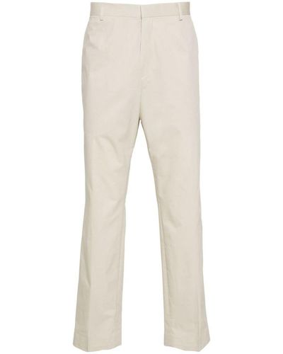 Calvin Klein Tech-cotton Tapered-leg Tailored Trousers - Natural