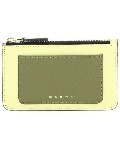 Marni Tricolor Zippered Cardholder - Yellow