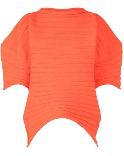 Pleats Please Issey Miyake Chili Knit Shirt - Orange