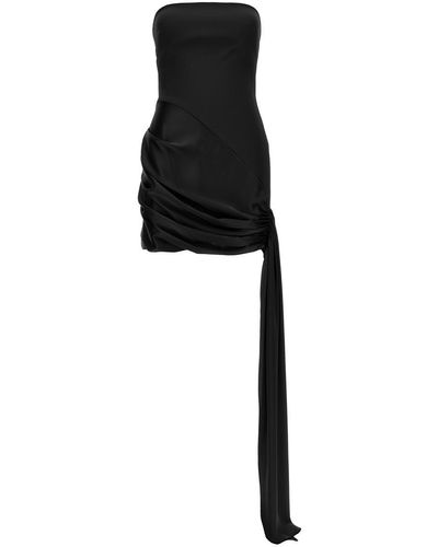 David Koma Asymmetric Hem Strapless Mini Dresses - Black