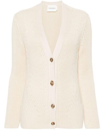 Closed Organic Cotton V-neck Cardigan - Natural