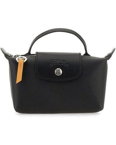 Longchamp Le Pliage Clutch Bag With Handle - Black