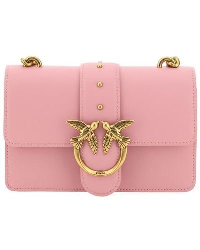 Pinko O Leather Love One Mini Shoulder Bag - Pink