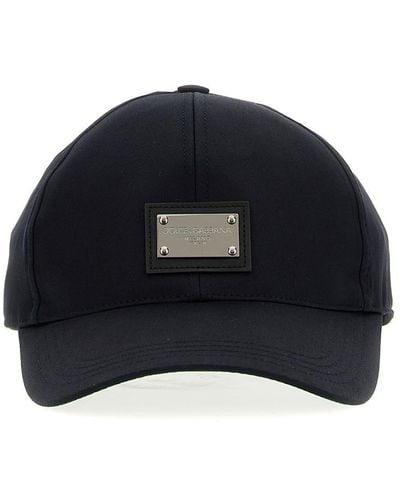 Dolce & Gabbana Logo Plate Cap Hats - Blue