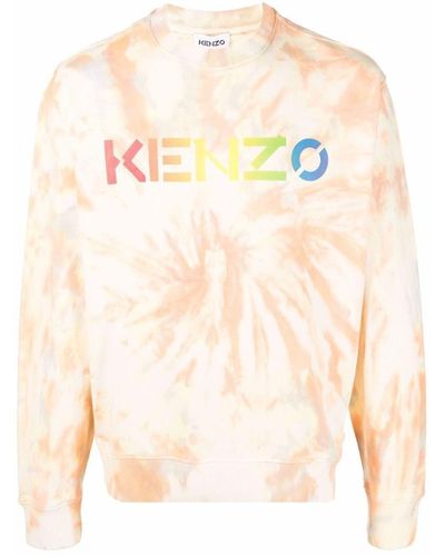 KENZO Logo-print Tie-dye Sweatshirt - Orange