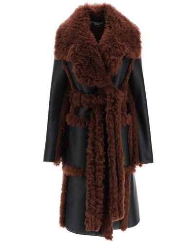 Stella McCartney Alter Mat Coat With Fur-free-fur - Brown