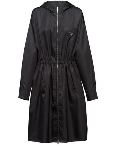 Prada Re-Nylon Hooded Raincoat - Black