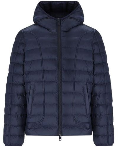 DIESEL W-scottys Blue Hooded Padded Jacket