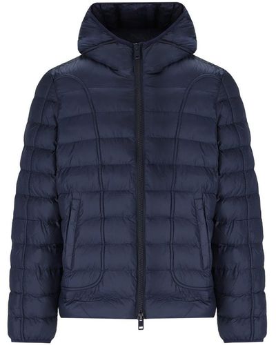 DIESEL W-scottys Blue Hooded Padded Jacket