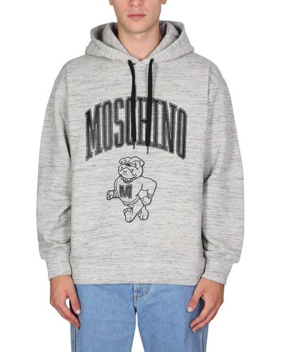 Moschino Sweatshirt With Logo Print - Grey