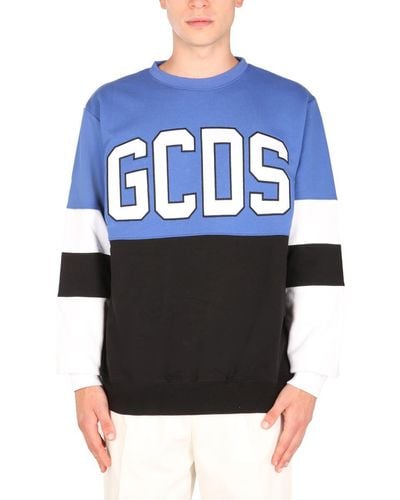 Gcds Hockey Sweatshirt With Ultralogue - Blue